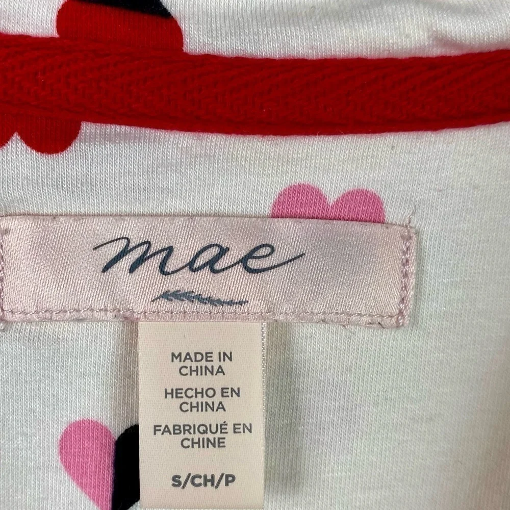 Mae White Pink hearts Valentine’s Day Pajama set size S